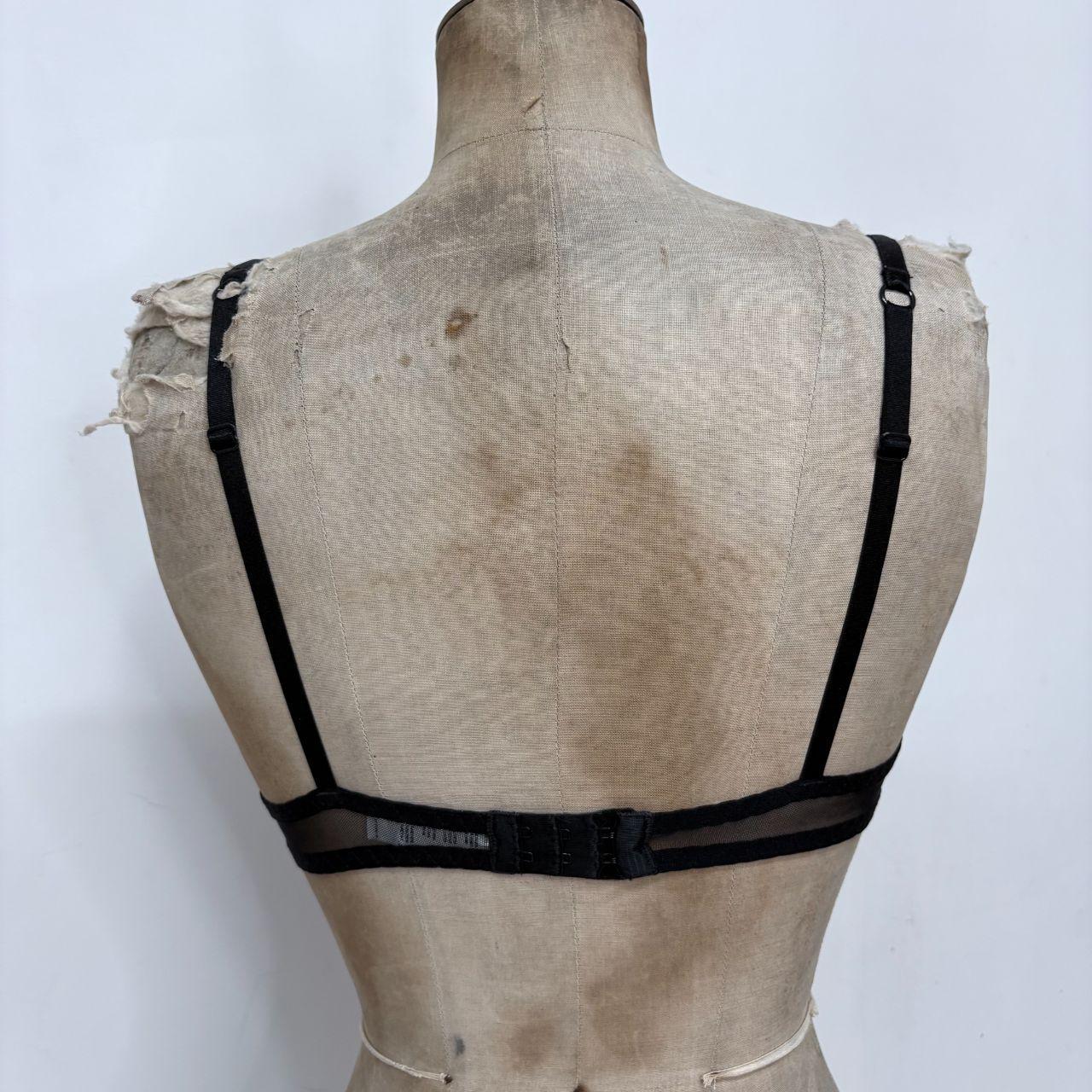 Pleated black sheer french bra