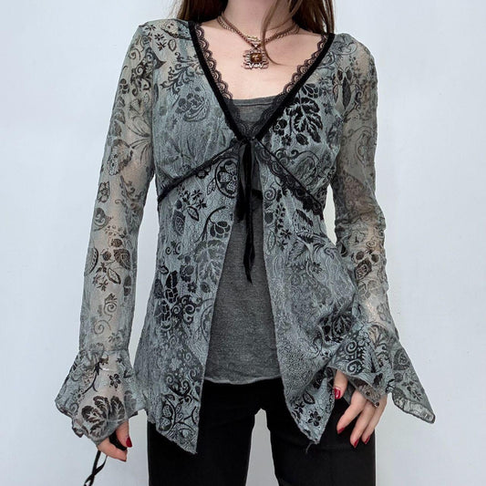 Flared mesh boho fairy shirt
