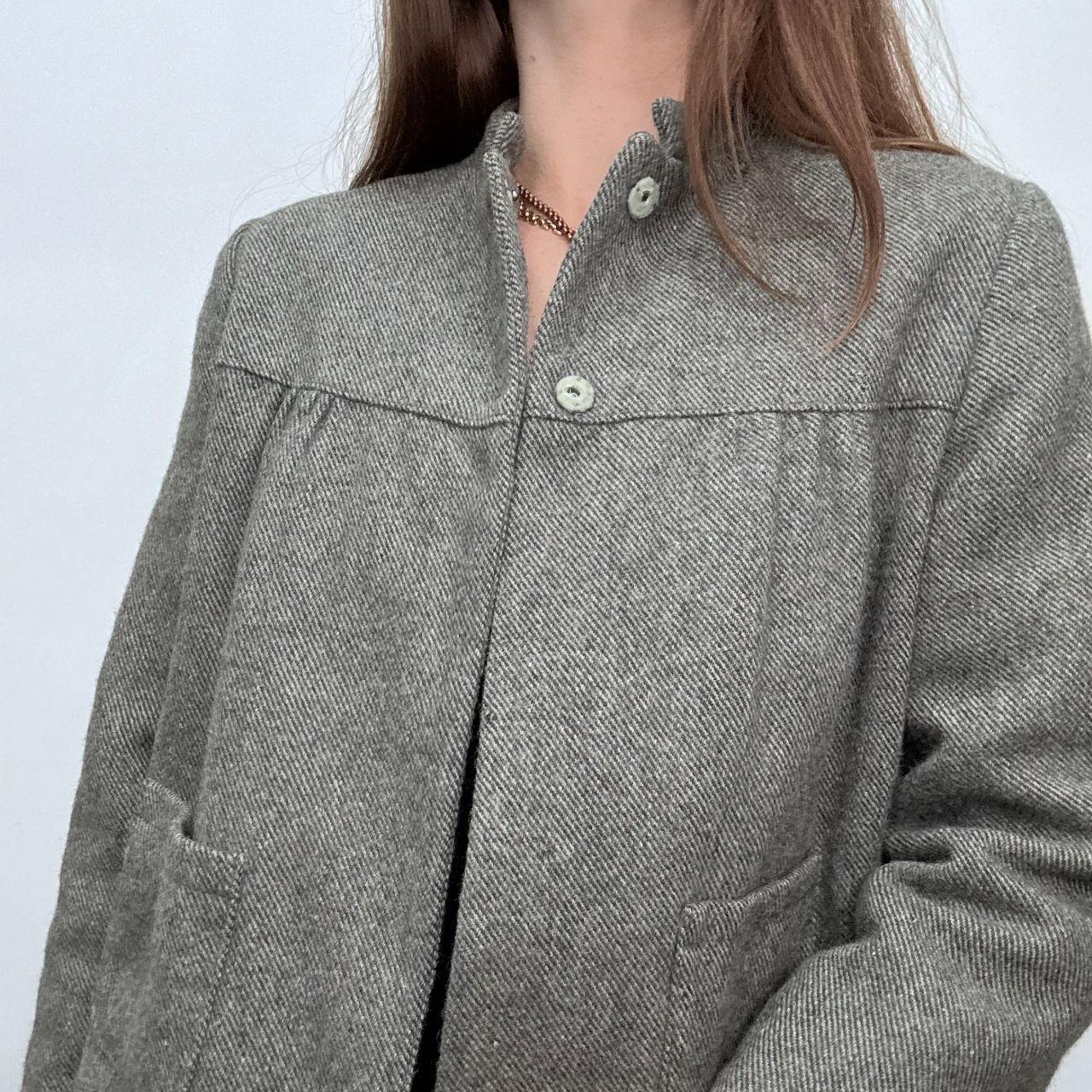 Grey flared cropped pea coat
