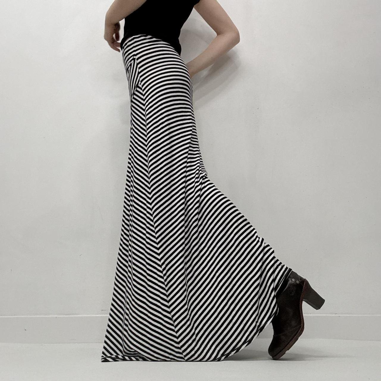 Striped jersey maxi skirt