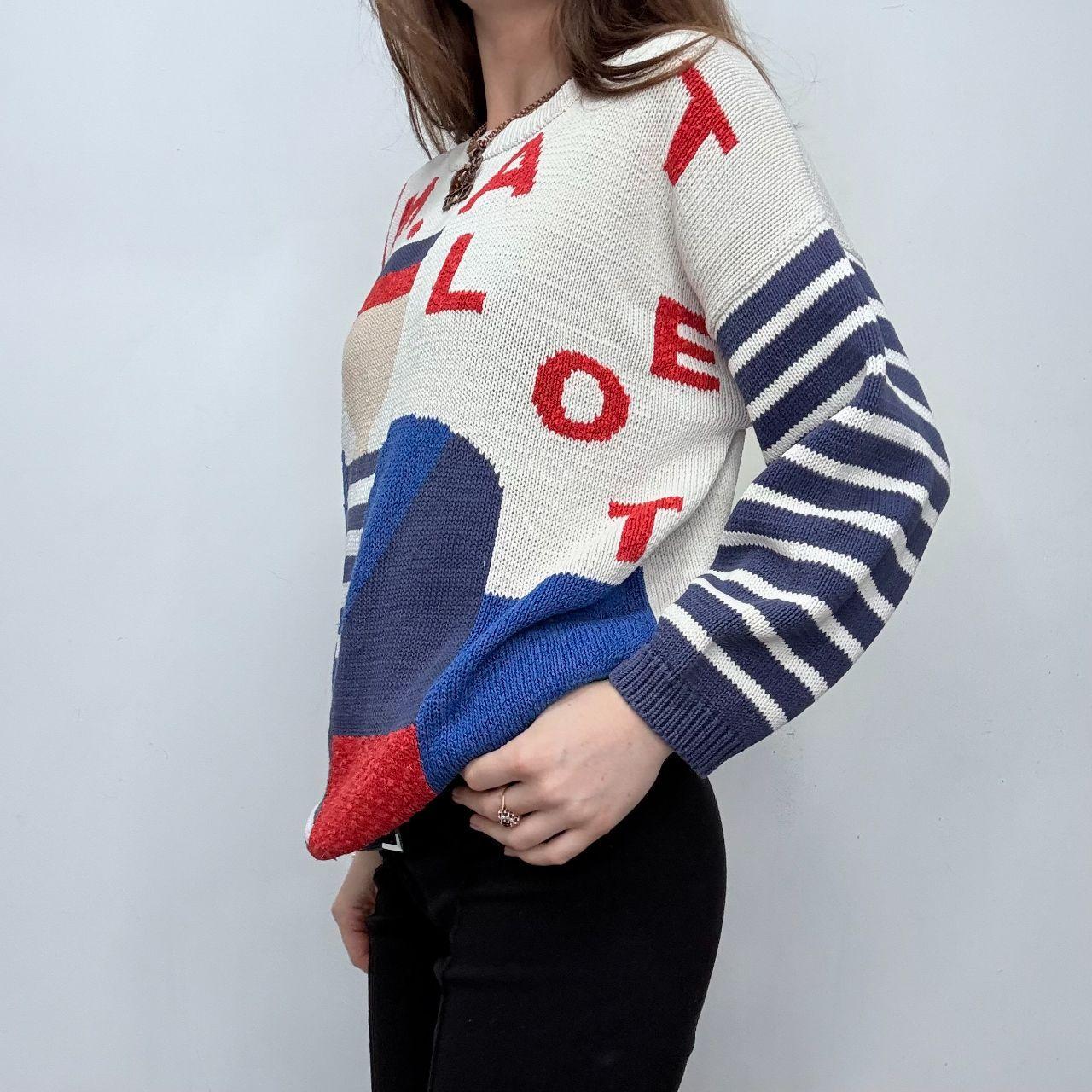 Graphic french printed striped jumper