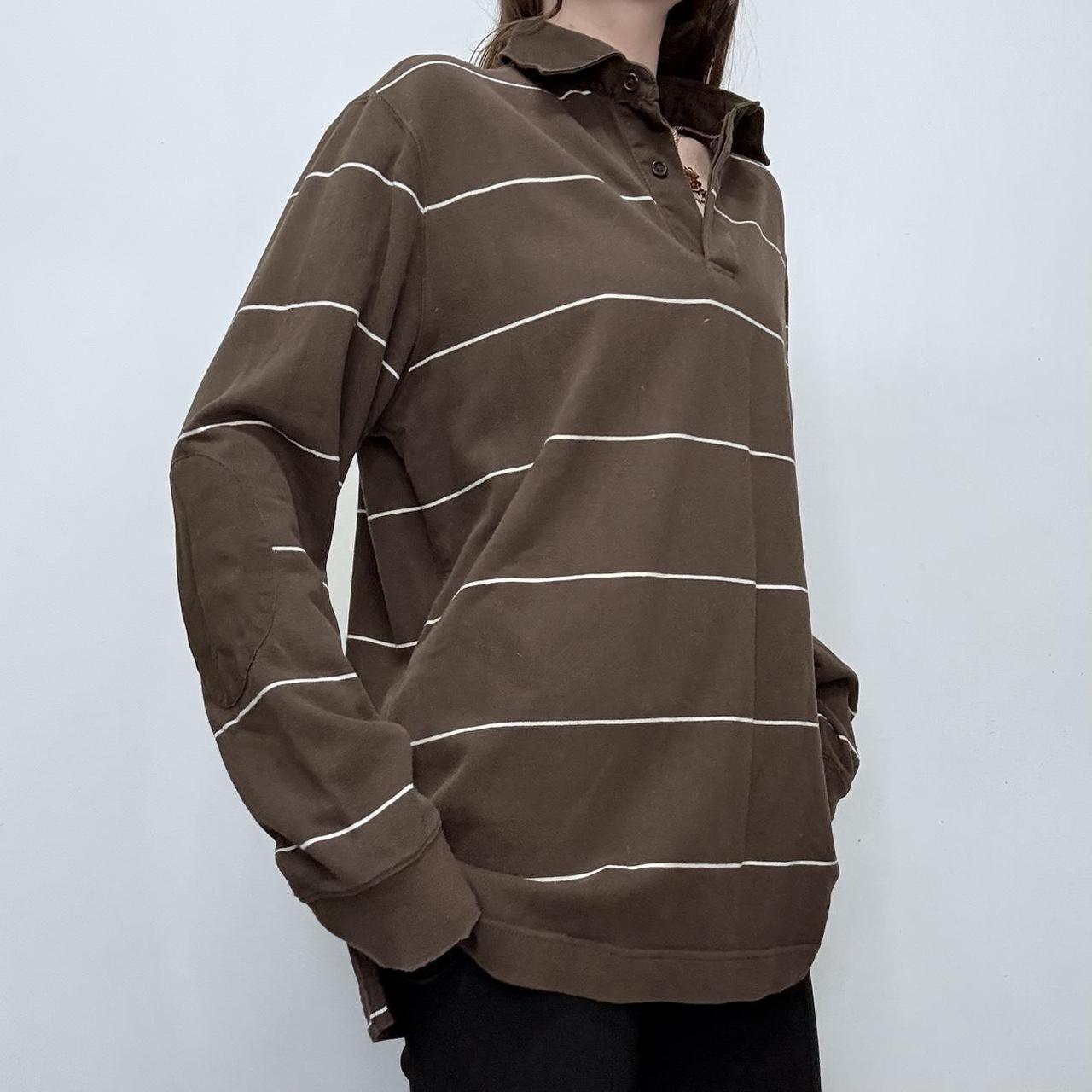 Slouchy brown striped top