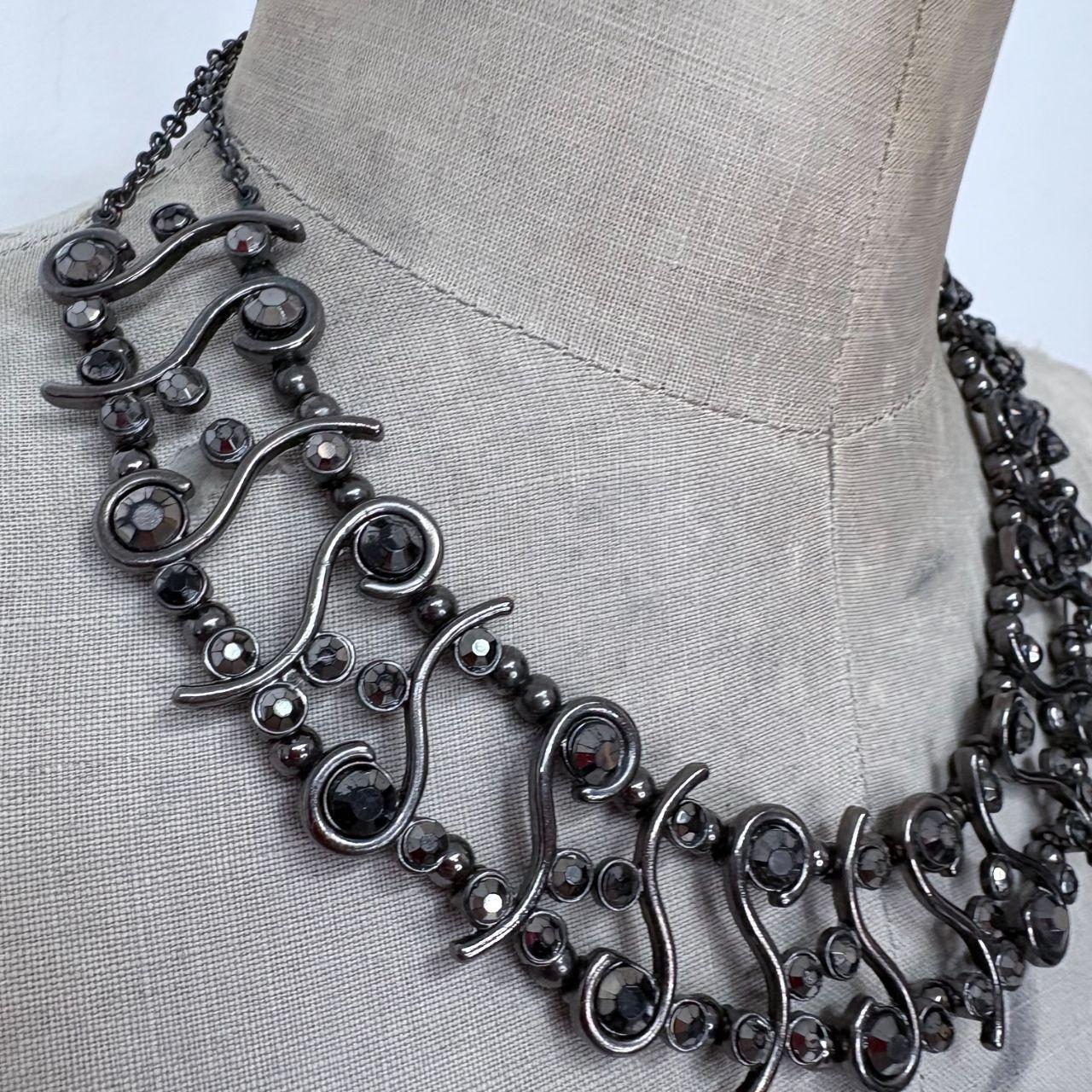 Chunky dark black metal grunge necklace