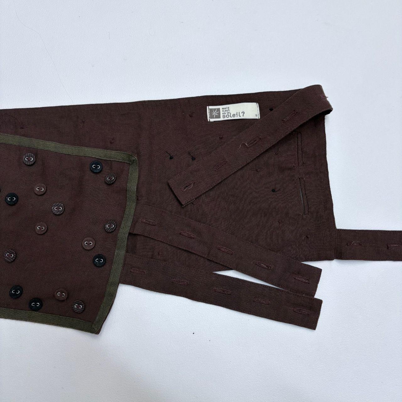 Asymmetric button thick cotton utility belt