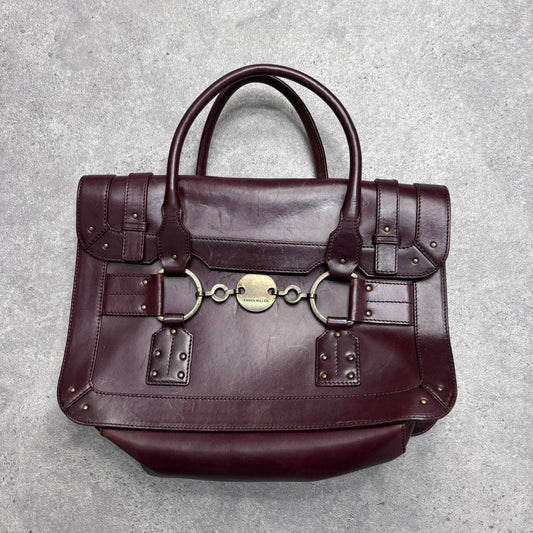 Burgandy leather strap bag