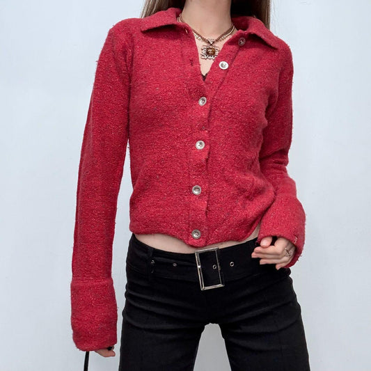 Red tab Levi engineered cut cardigan