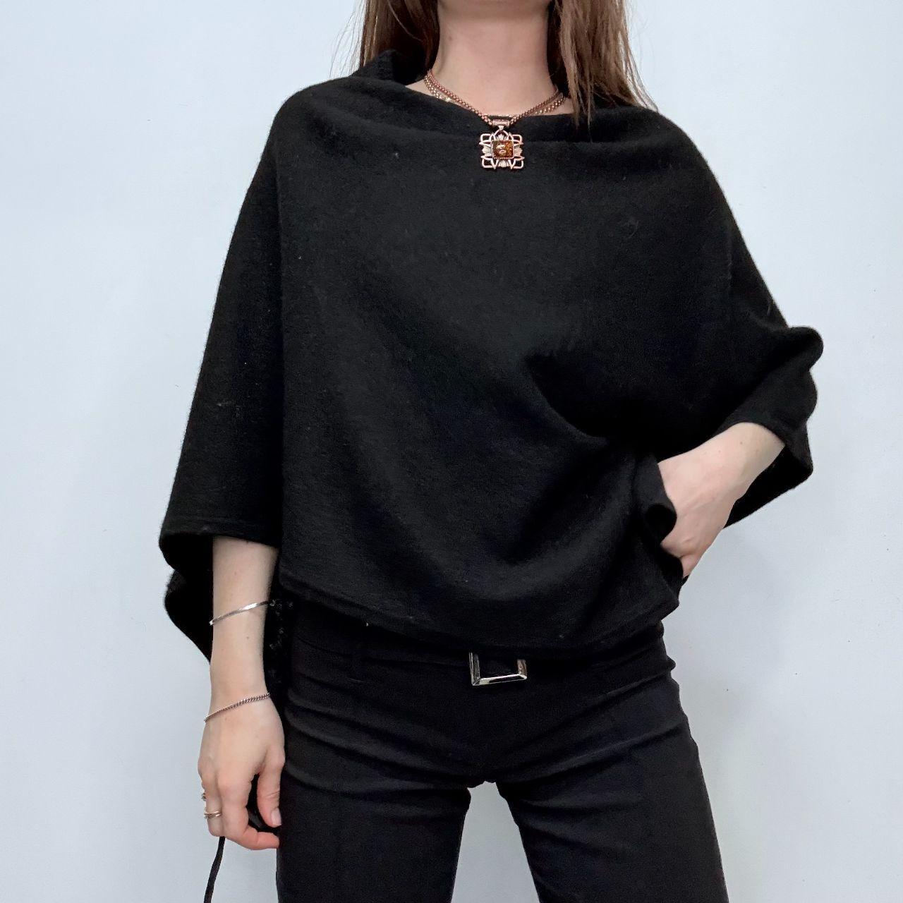 Black wool slouchy cape jumper