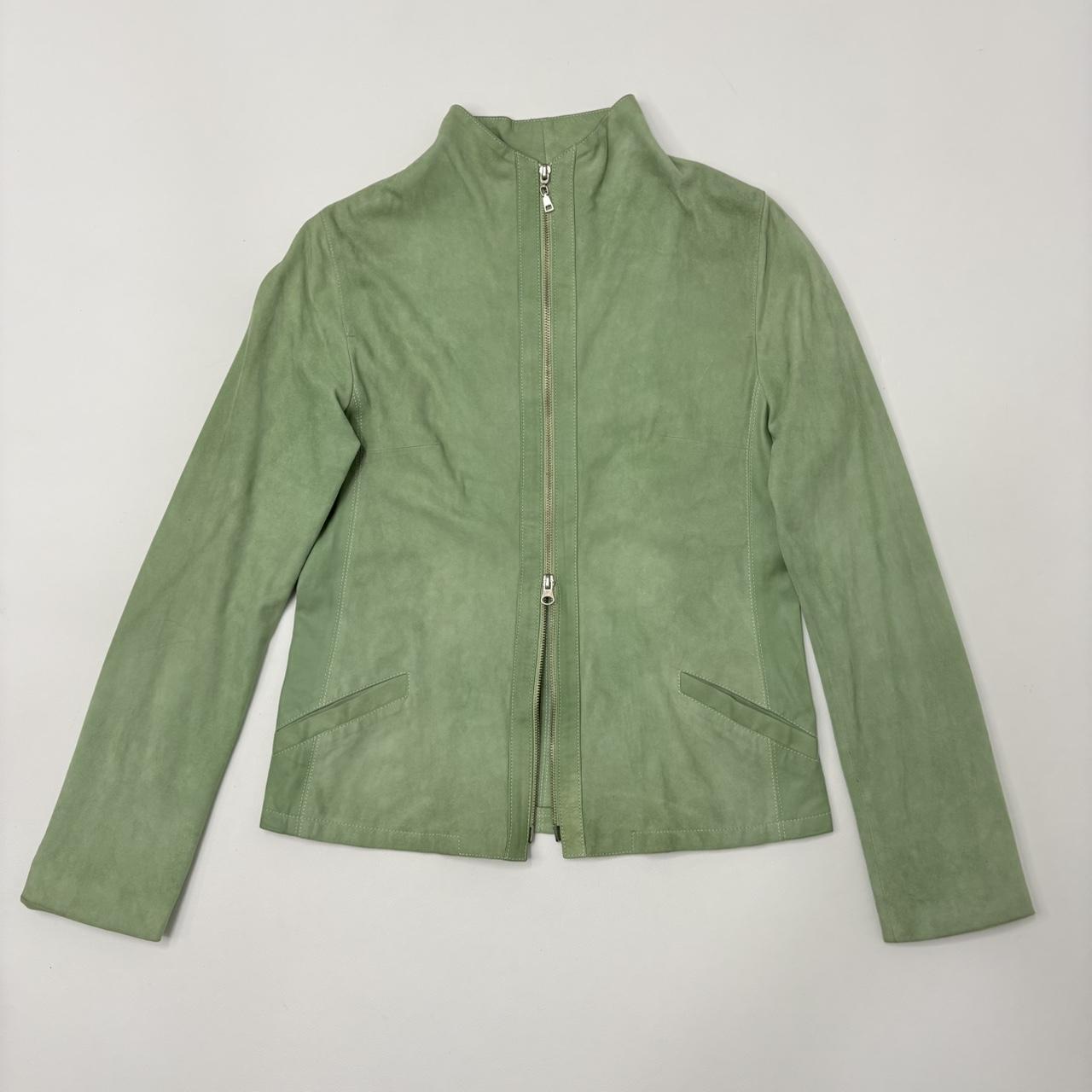 Fitted green suede jacket