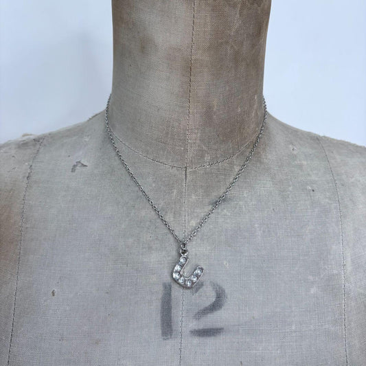 Silver delicate chain pendant necklace