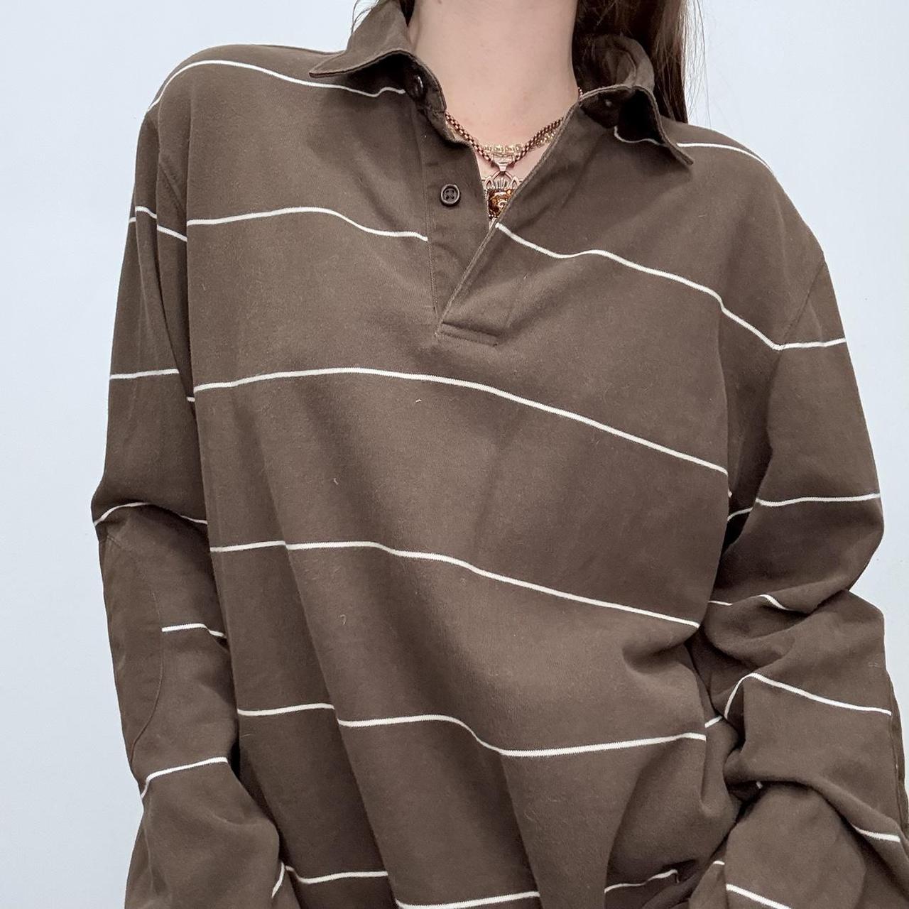 Slouchy brown striped top