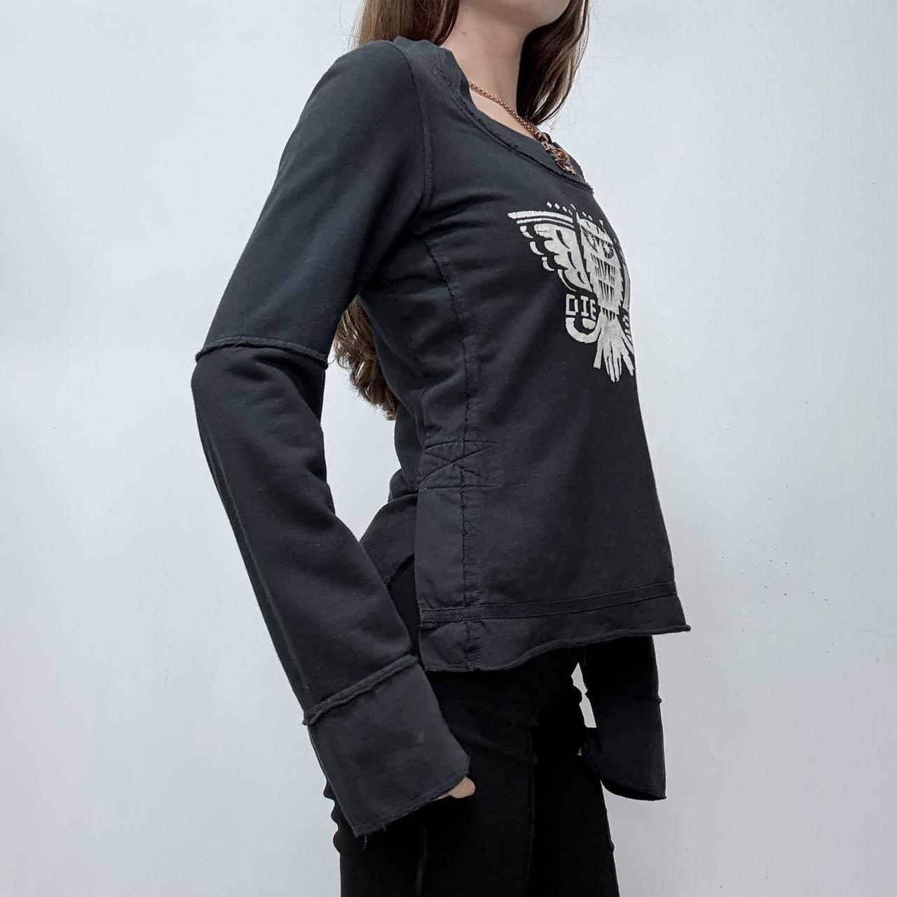 Black flared graphic Diesel shirt