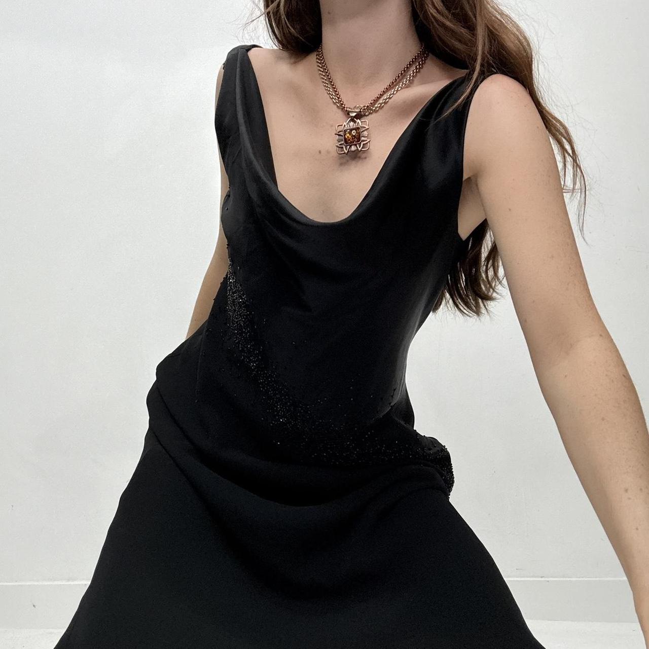Black bias cut maxi dress