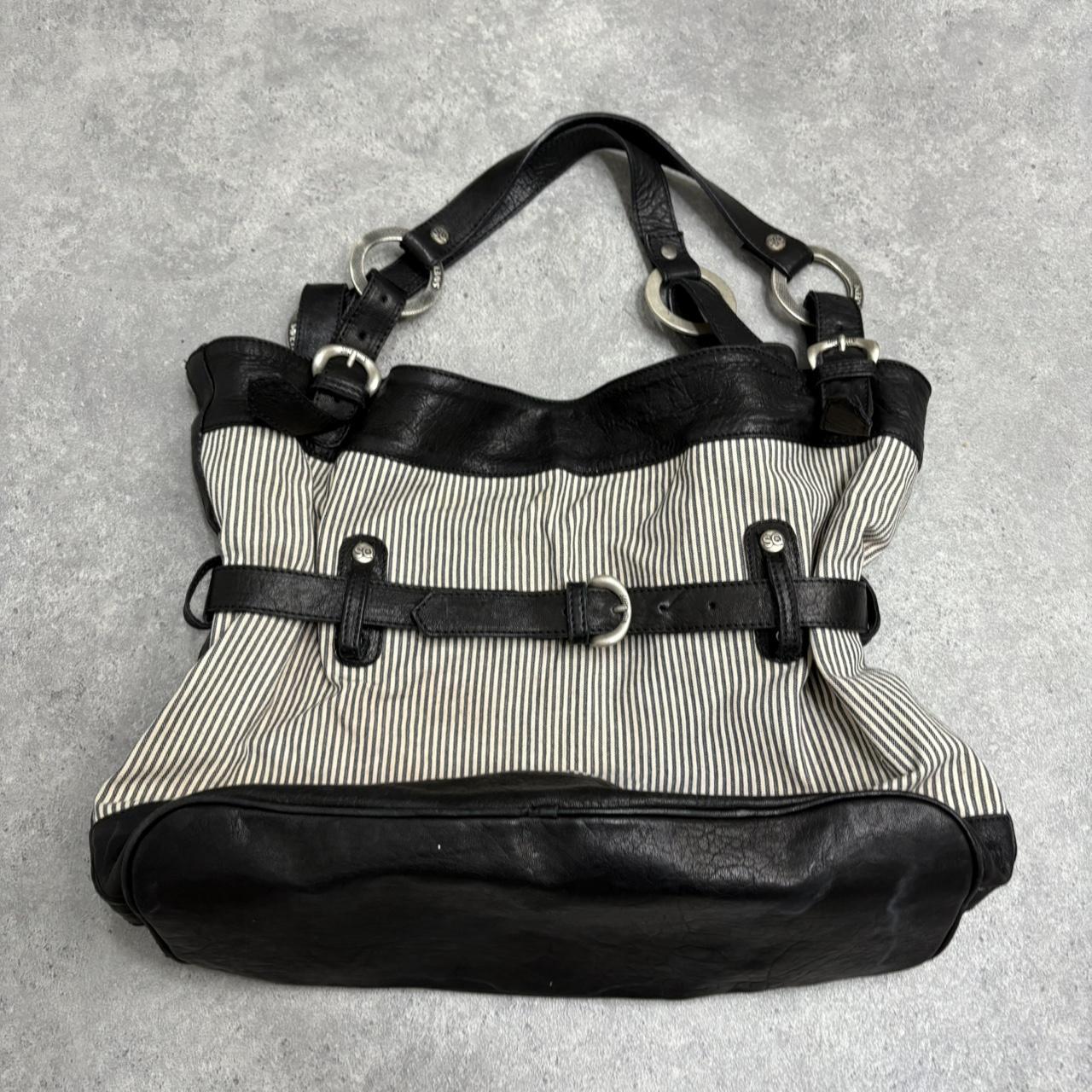 Save the queen striped bag