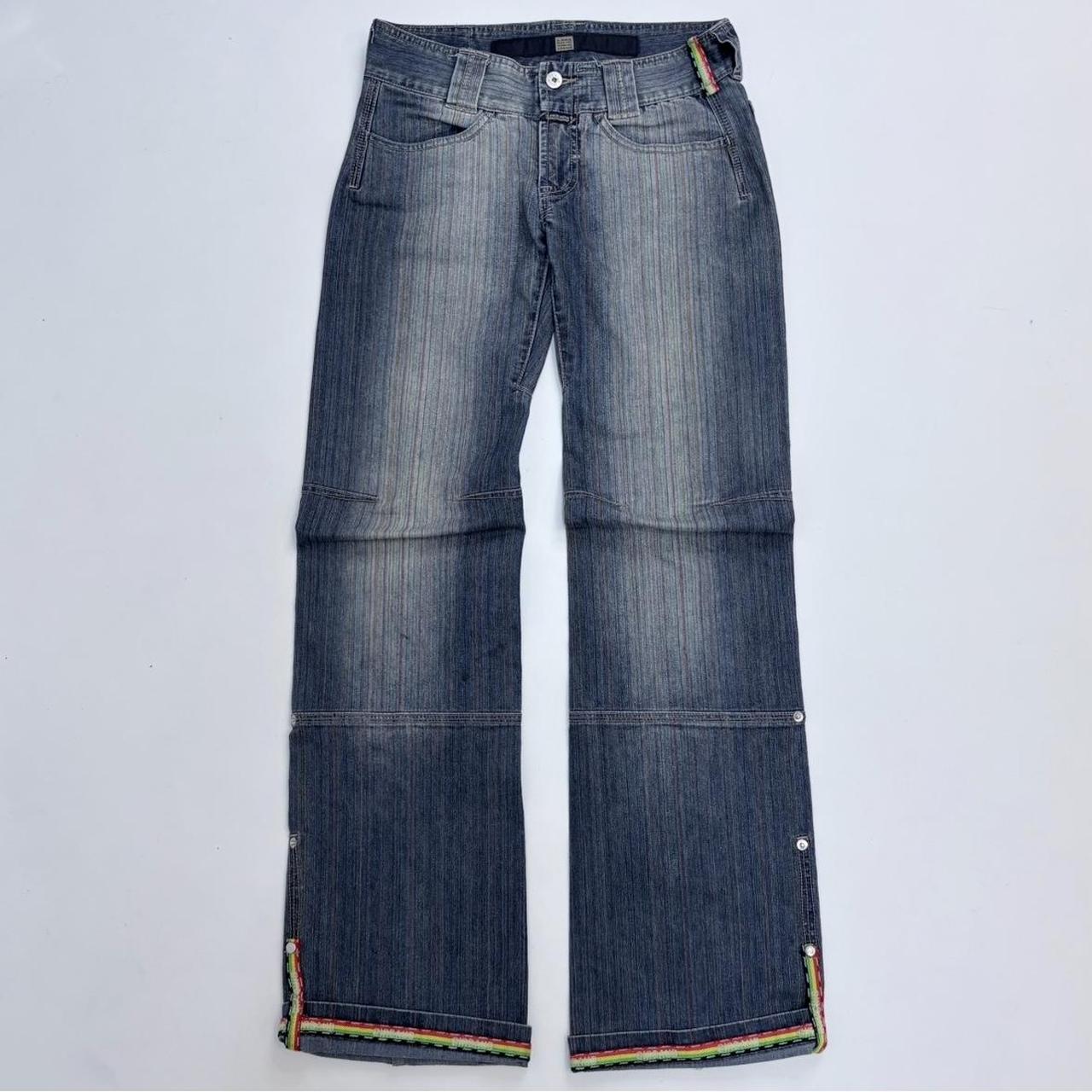 Low-rise marithe francois girbaud pinstripe jeans
