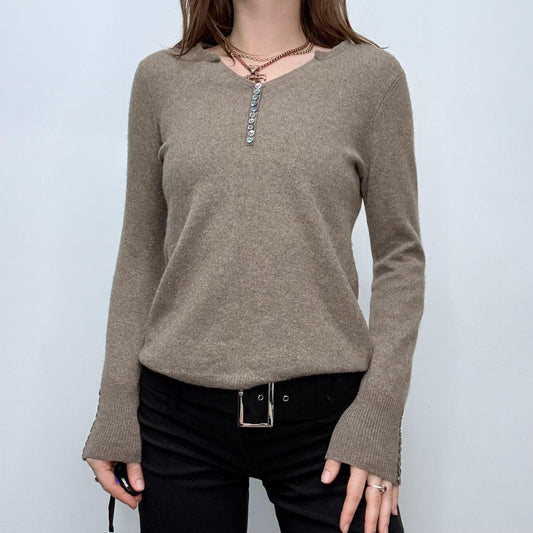 Brown slouchy cashmere jumper