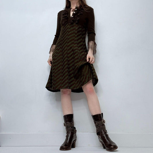 Brown lace fairy distressed dress