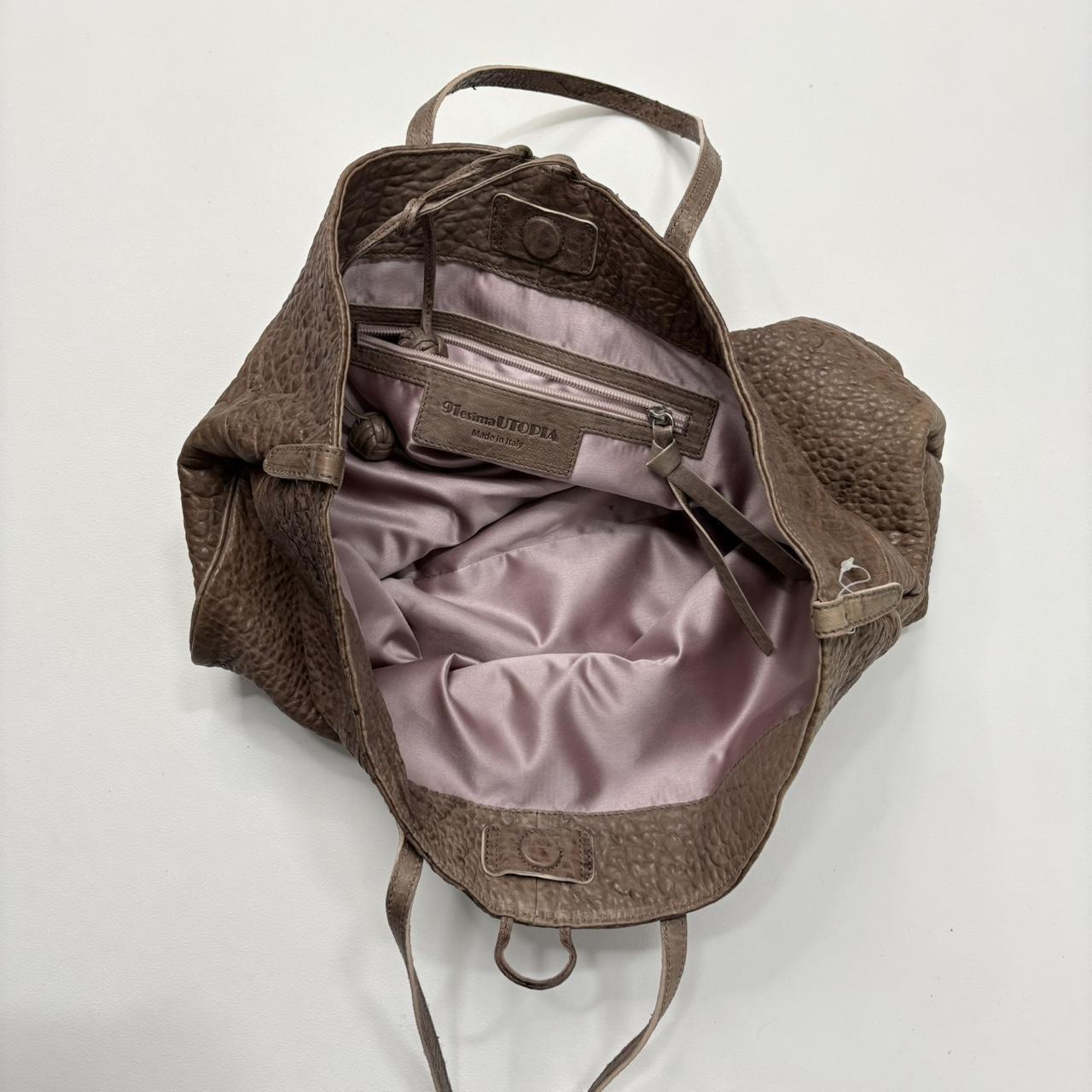 Large tan slouchy leather bag