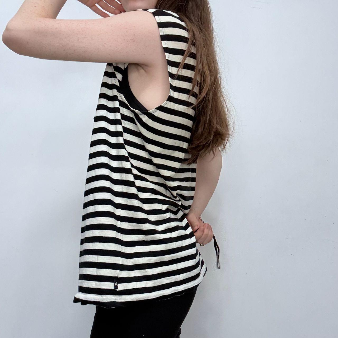 Black and white striped vest