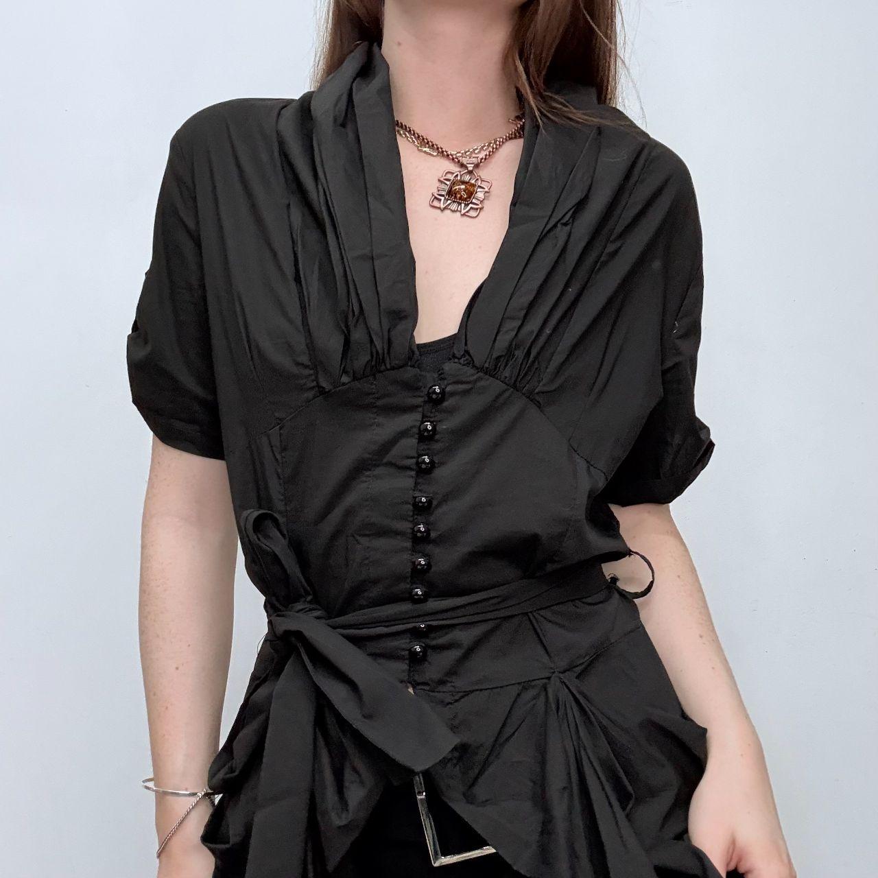 Black gathered gothic flared top