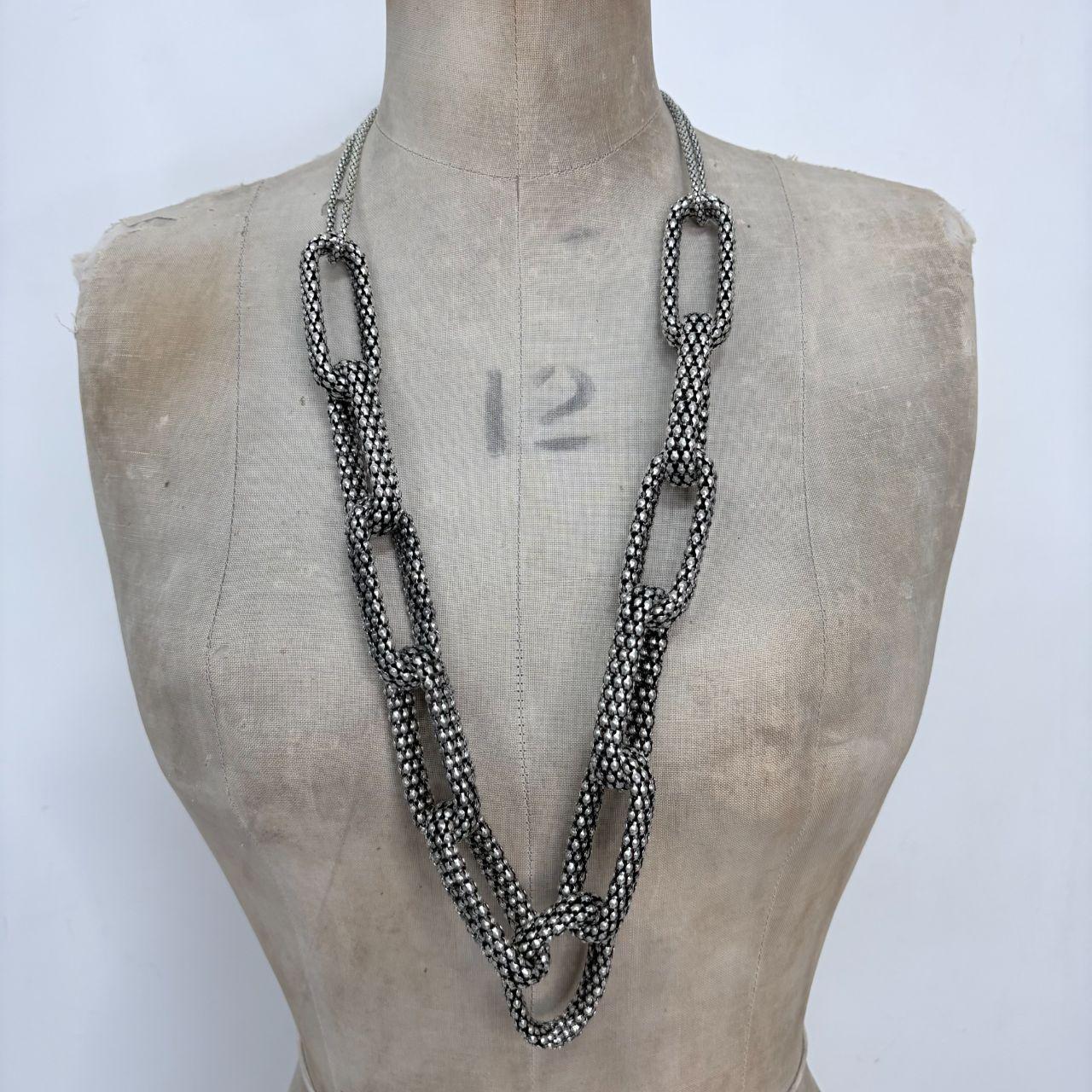 Oversized silver link chunky chain necklace