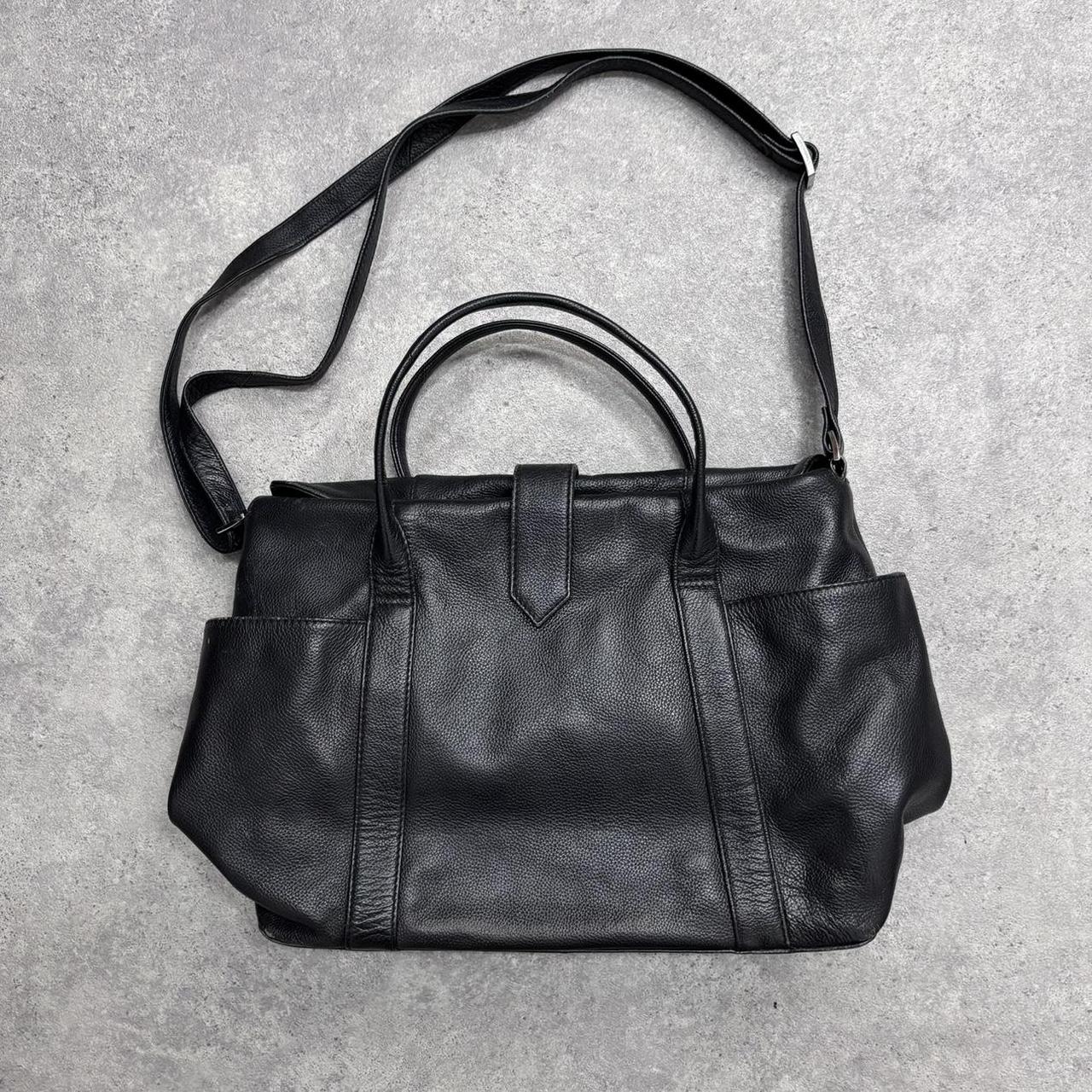 Black leather shoulder bag