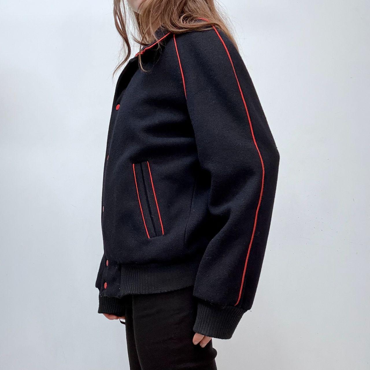 Navy wool slouchy bomber jacket