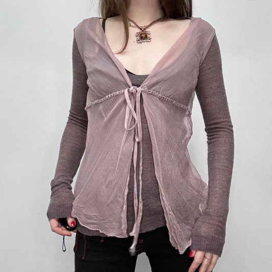 Sheer layered floaty knitted top