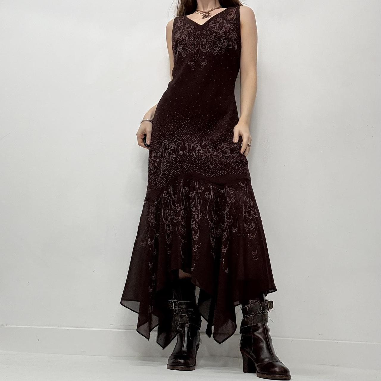 Brown fairy floaty maxi dress