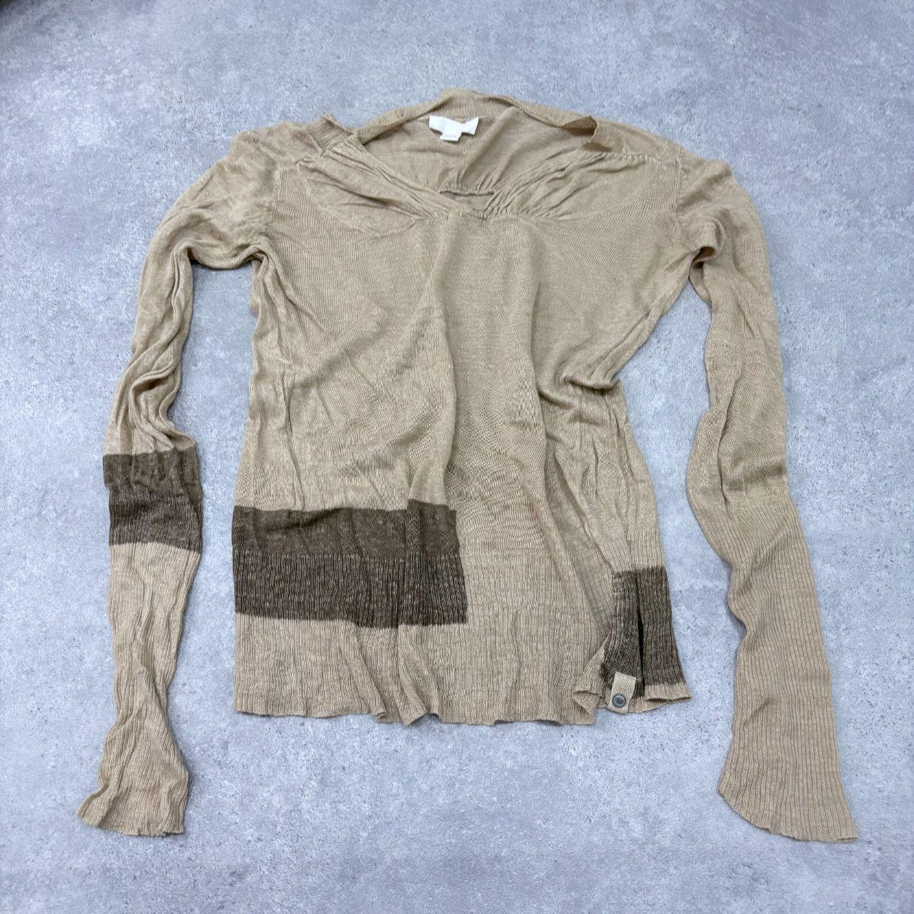 Sheer slouchy linen sheer knit top