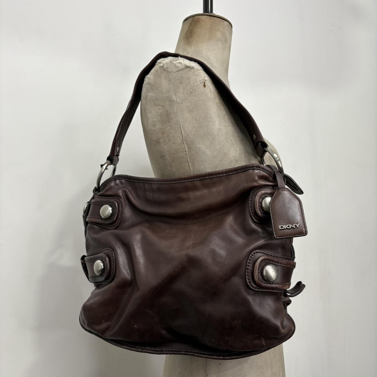 Brown leather slouchy bag