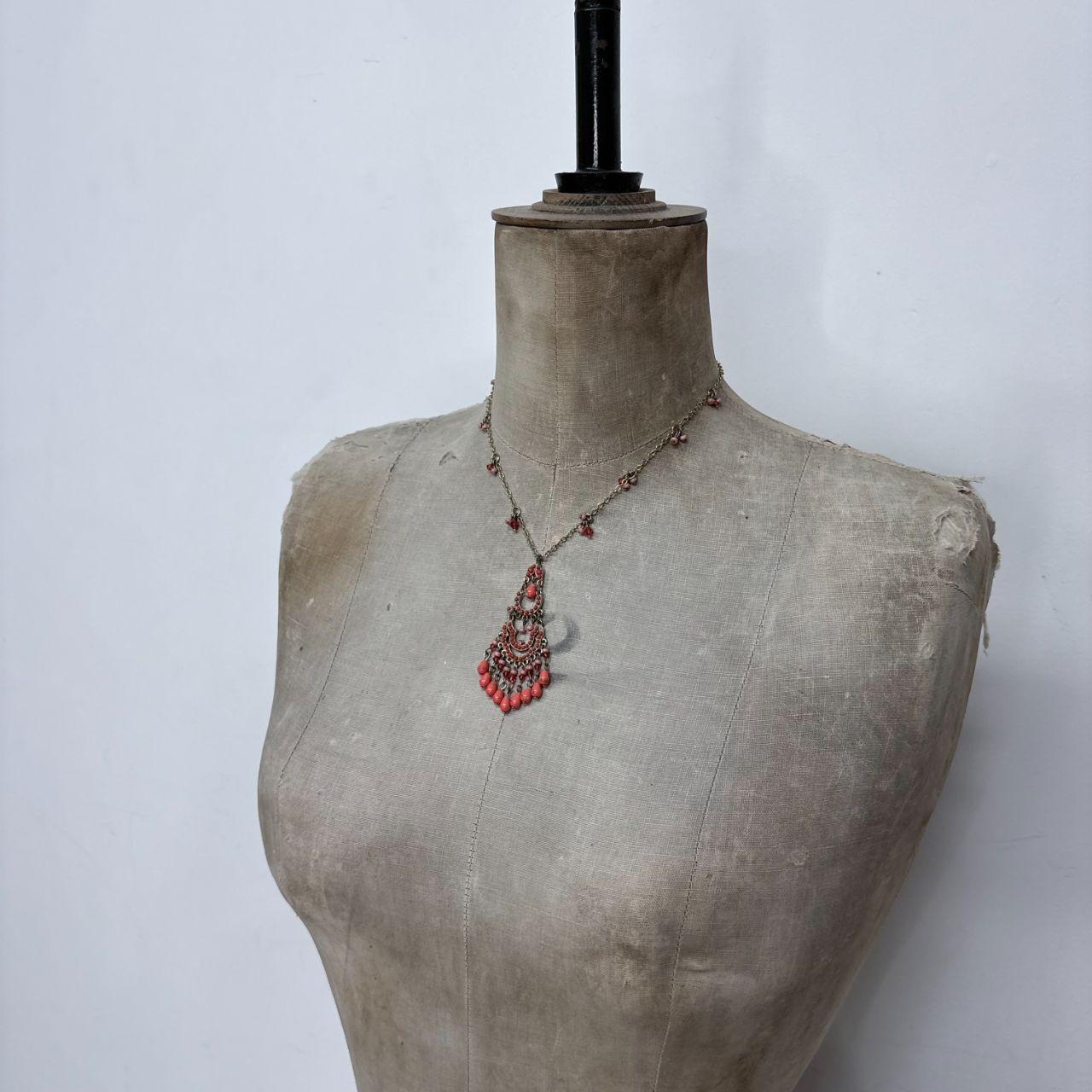 Boho hanging bead necklace