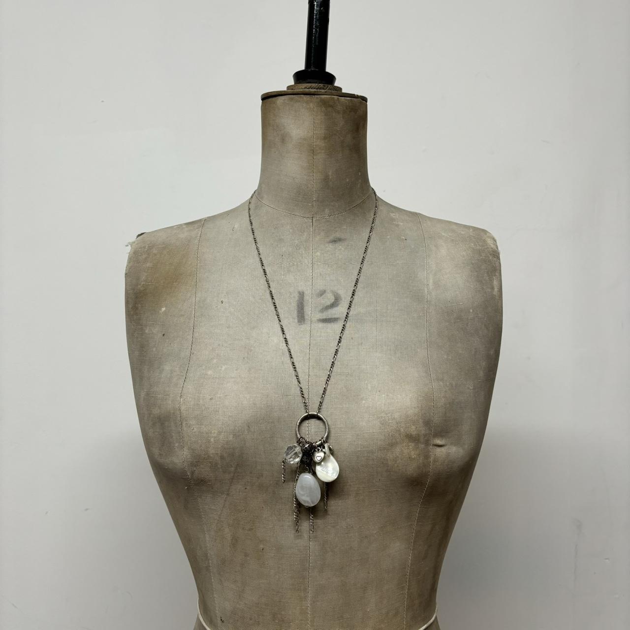 Silver heart charm necklace