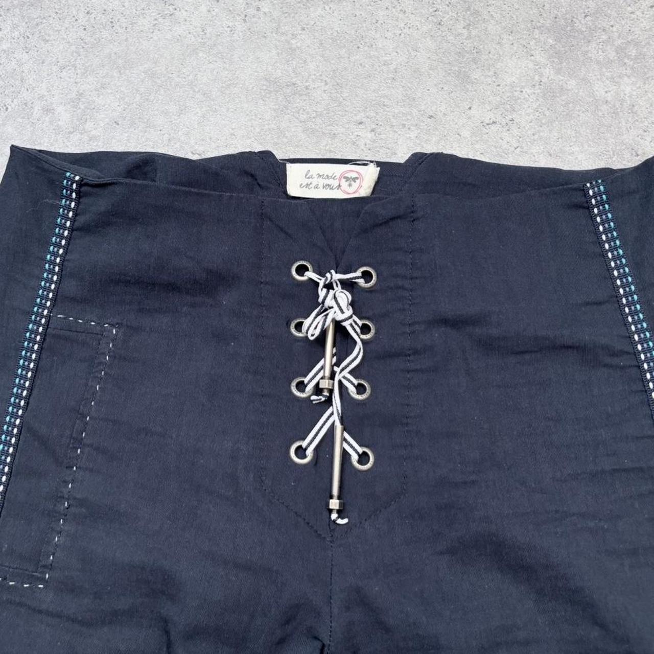 Low-rise corset cropped pants