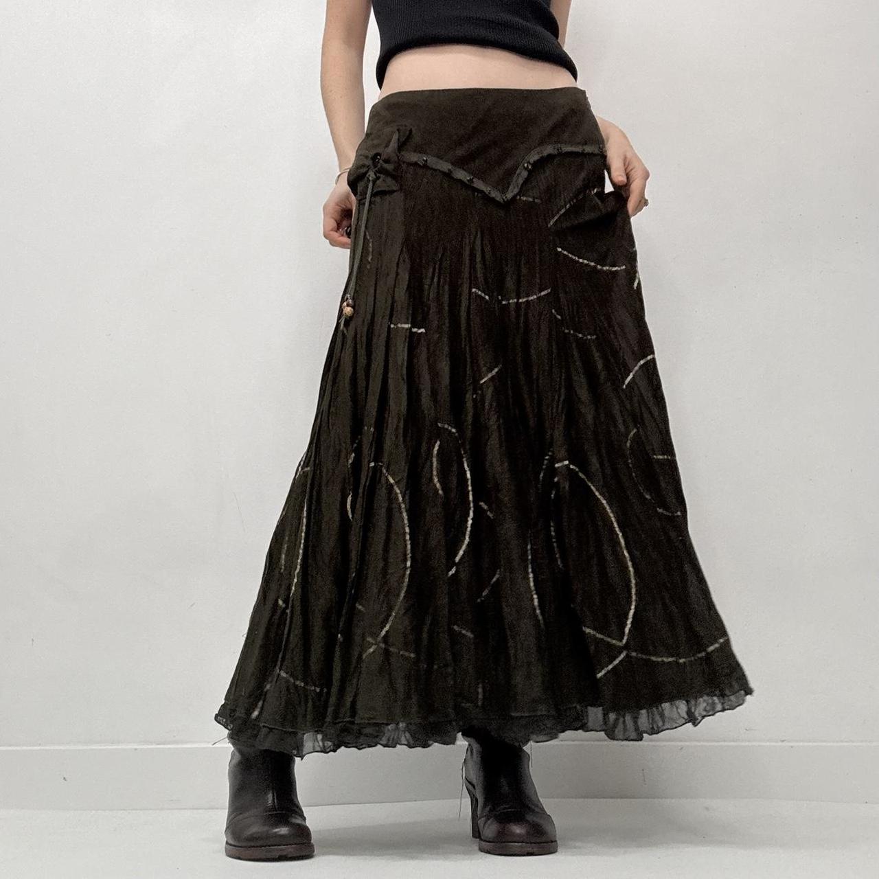 Khaki brown lace distressed fairy skirt