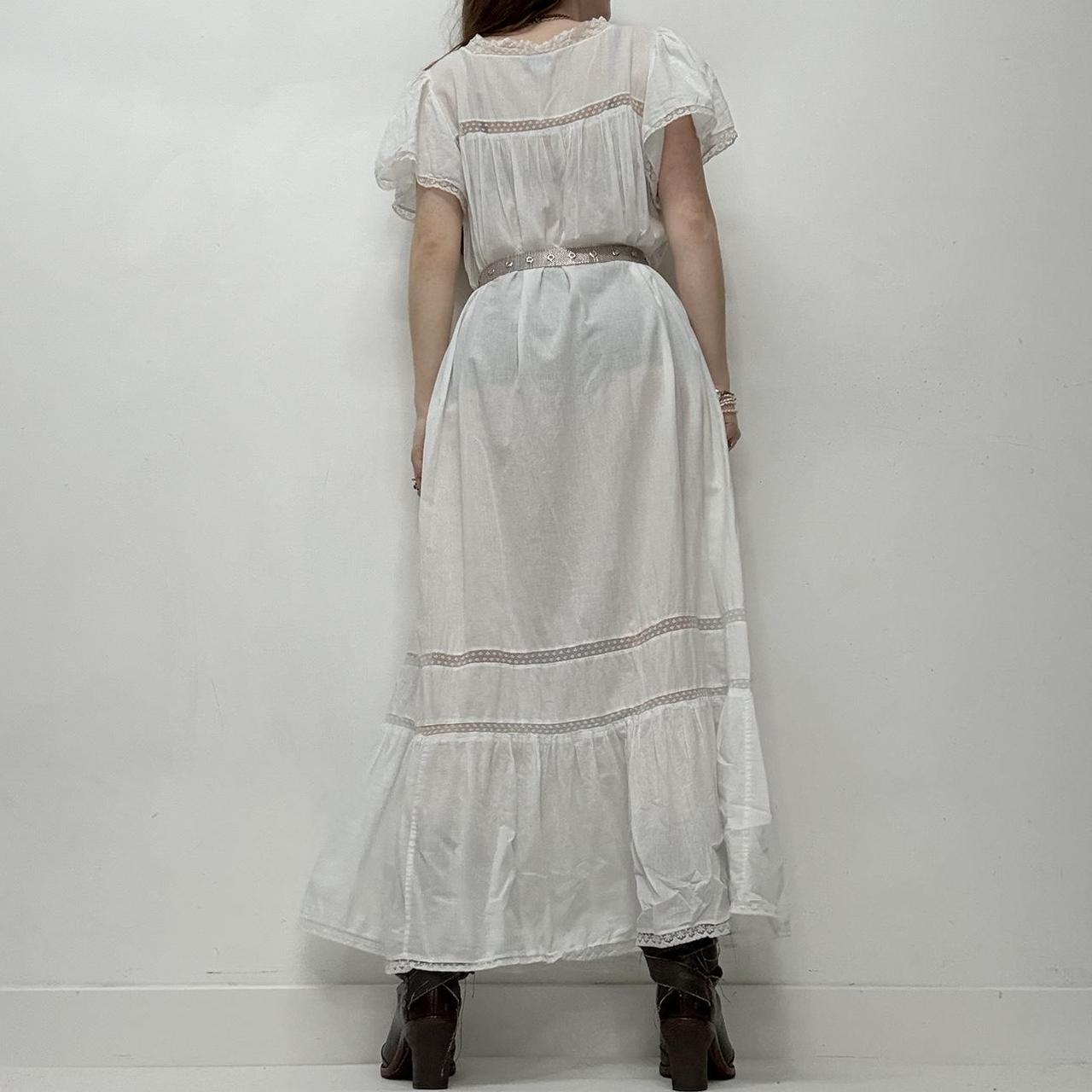 White lace embroidered nightie dress