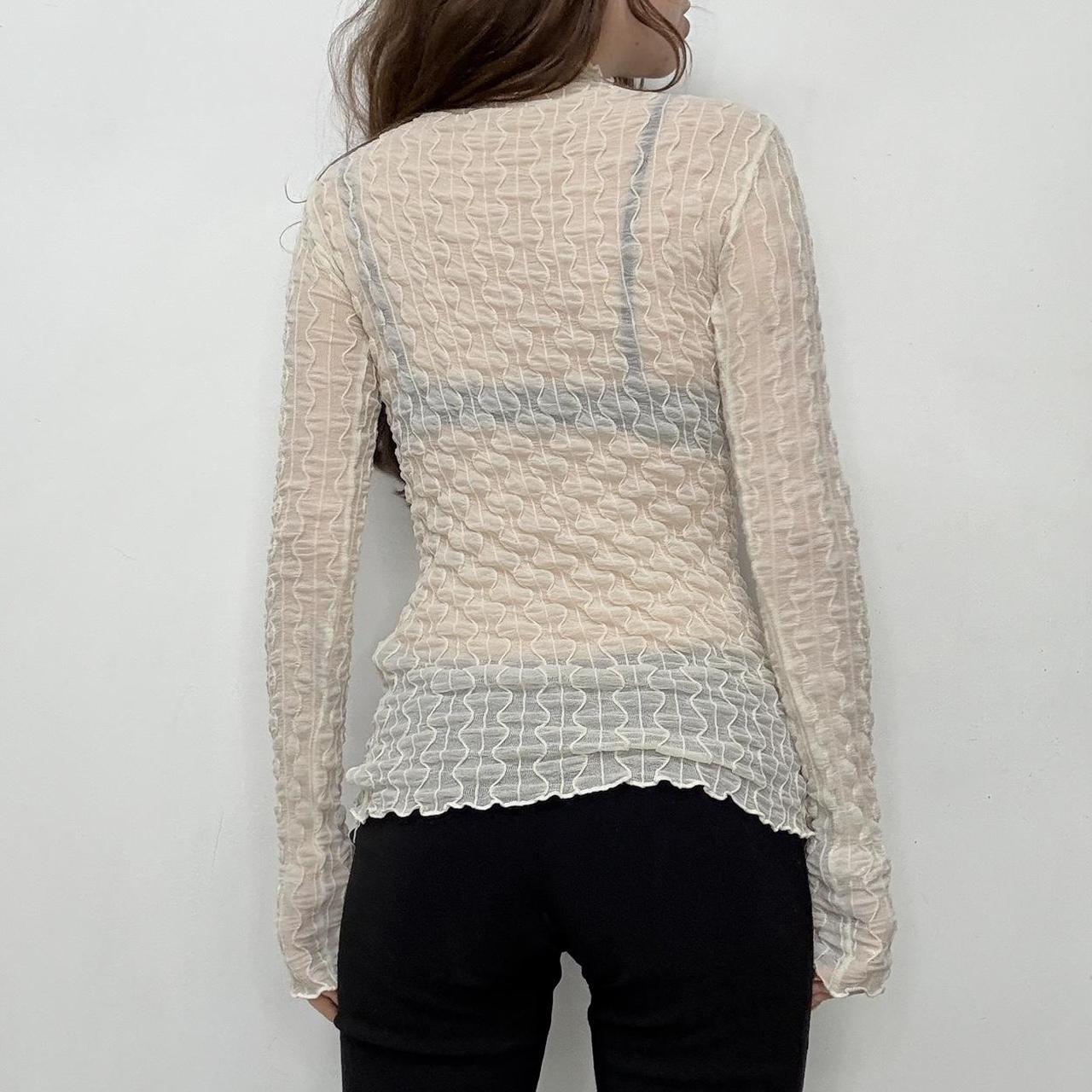 Sheer crinkle plisse slouchy top