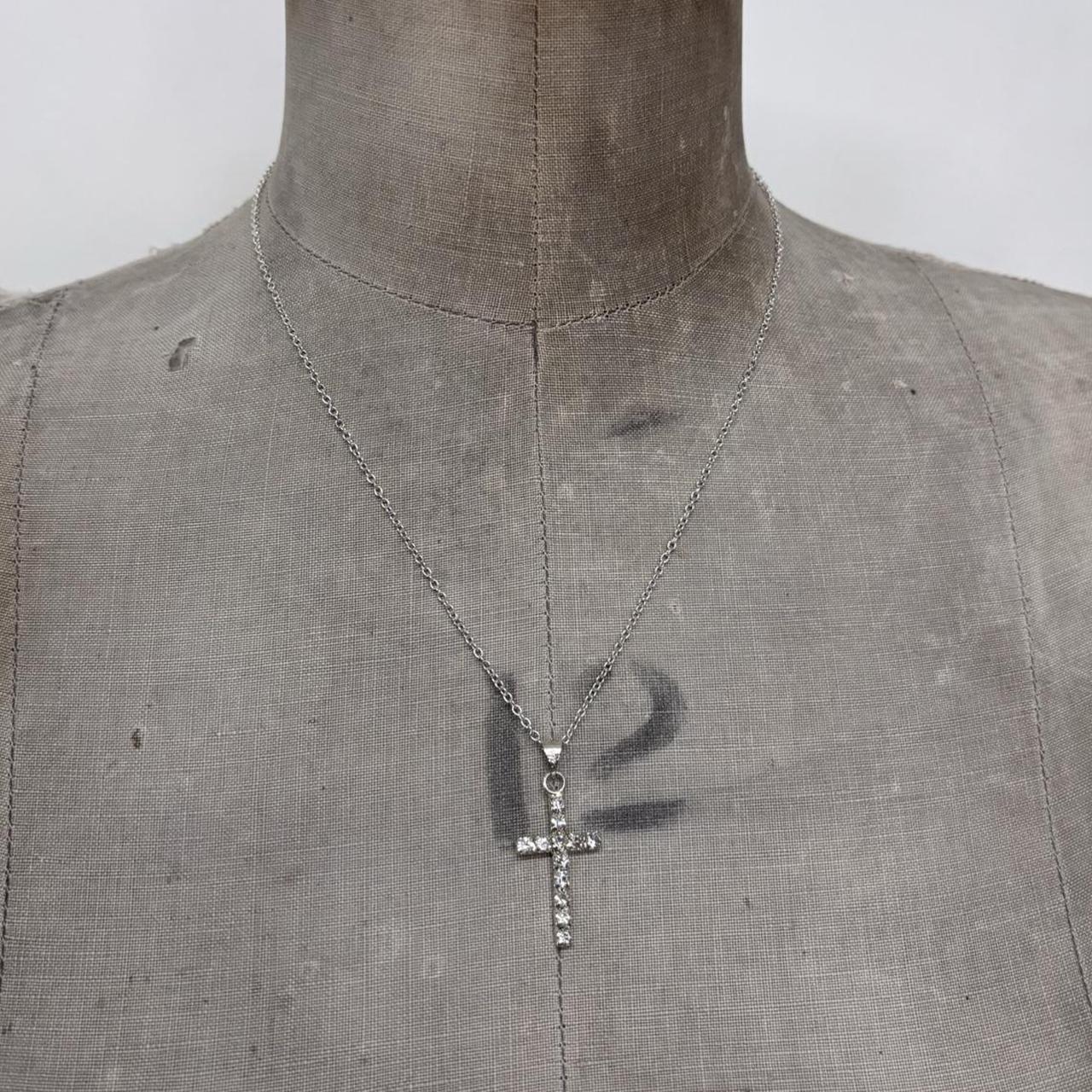 Silver cross necklace