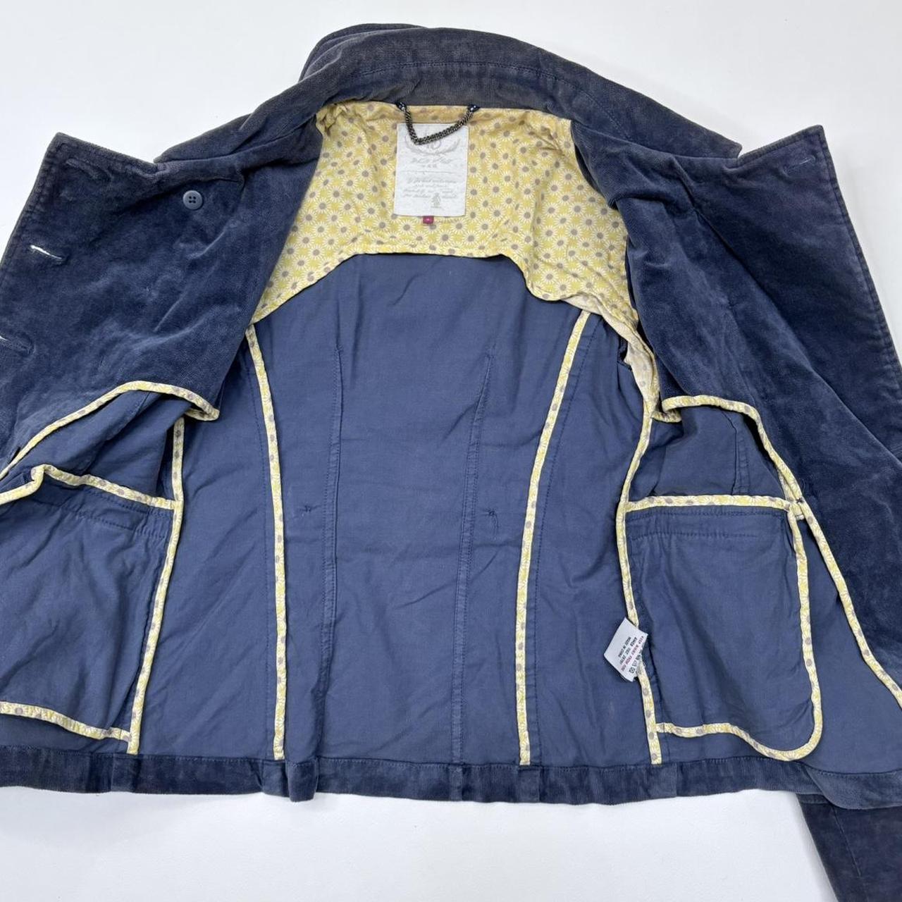 Blue velvet button peacoat