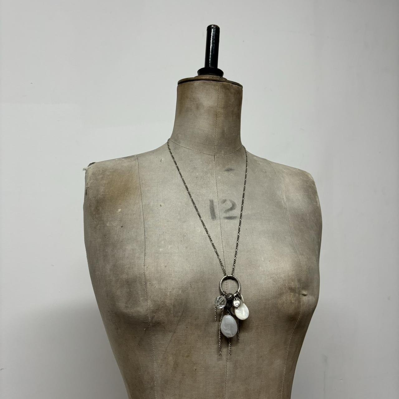 Silver heart charm necklace