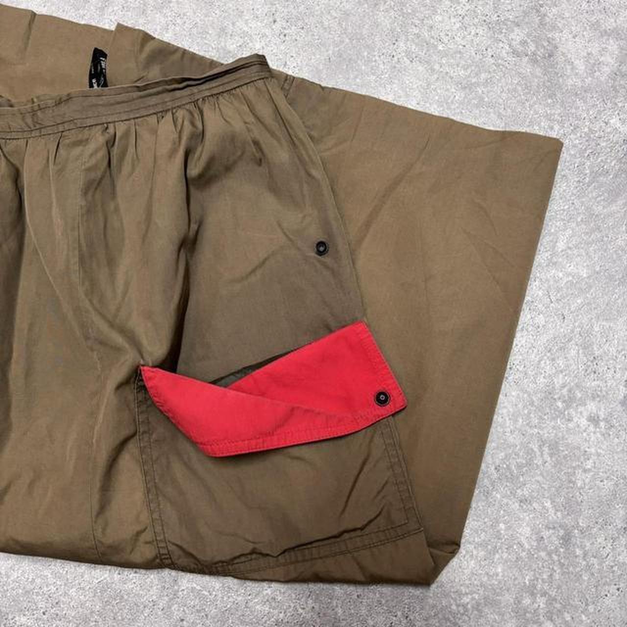 Khaki a-line utility skirt