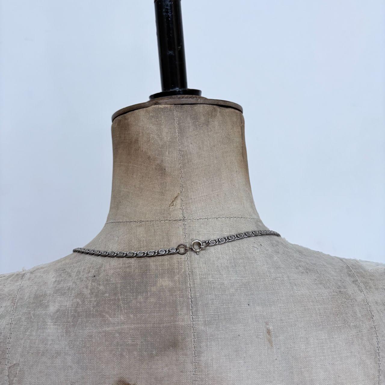 Silver flat link chain necklace