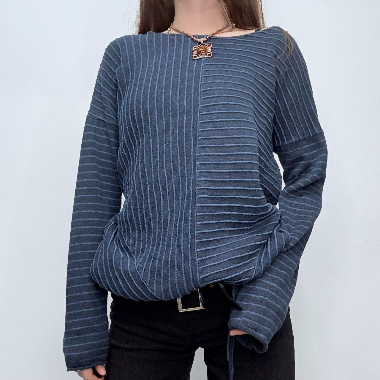 Pinstripe slouchy navy jumper