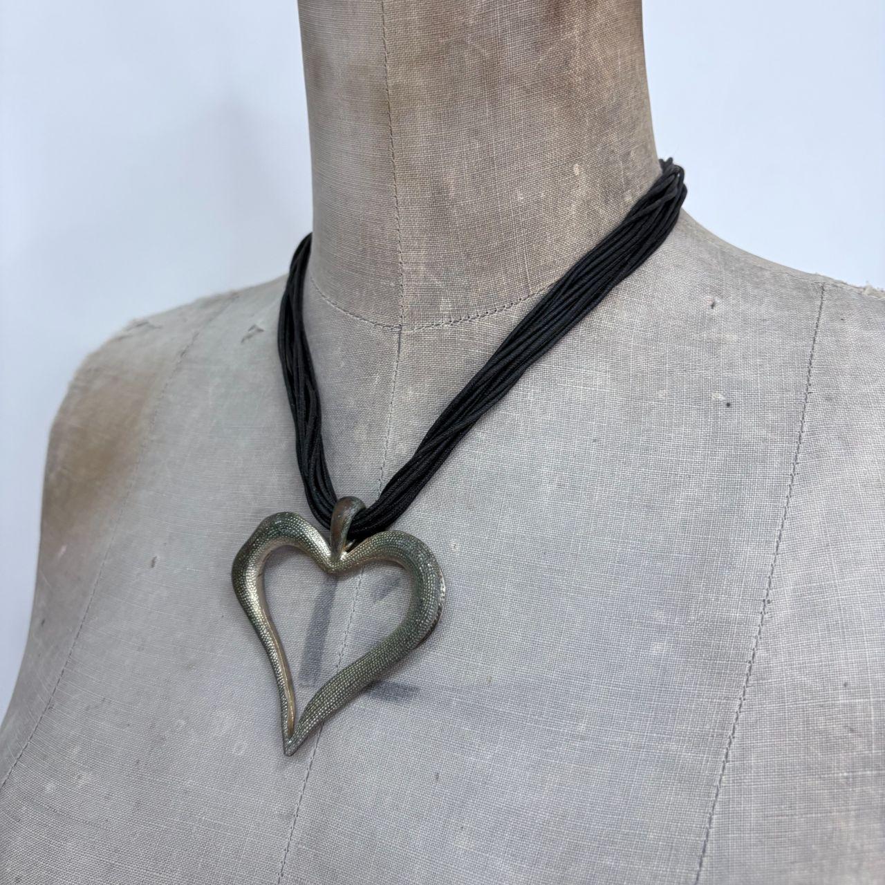 Layered chunky love heart necklace