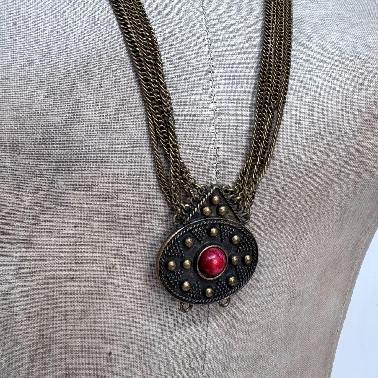 Long layered chain boho pearl necklace