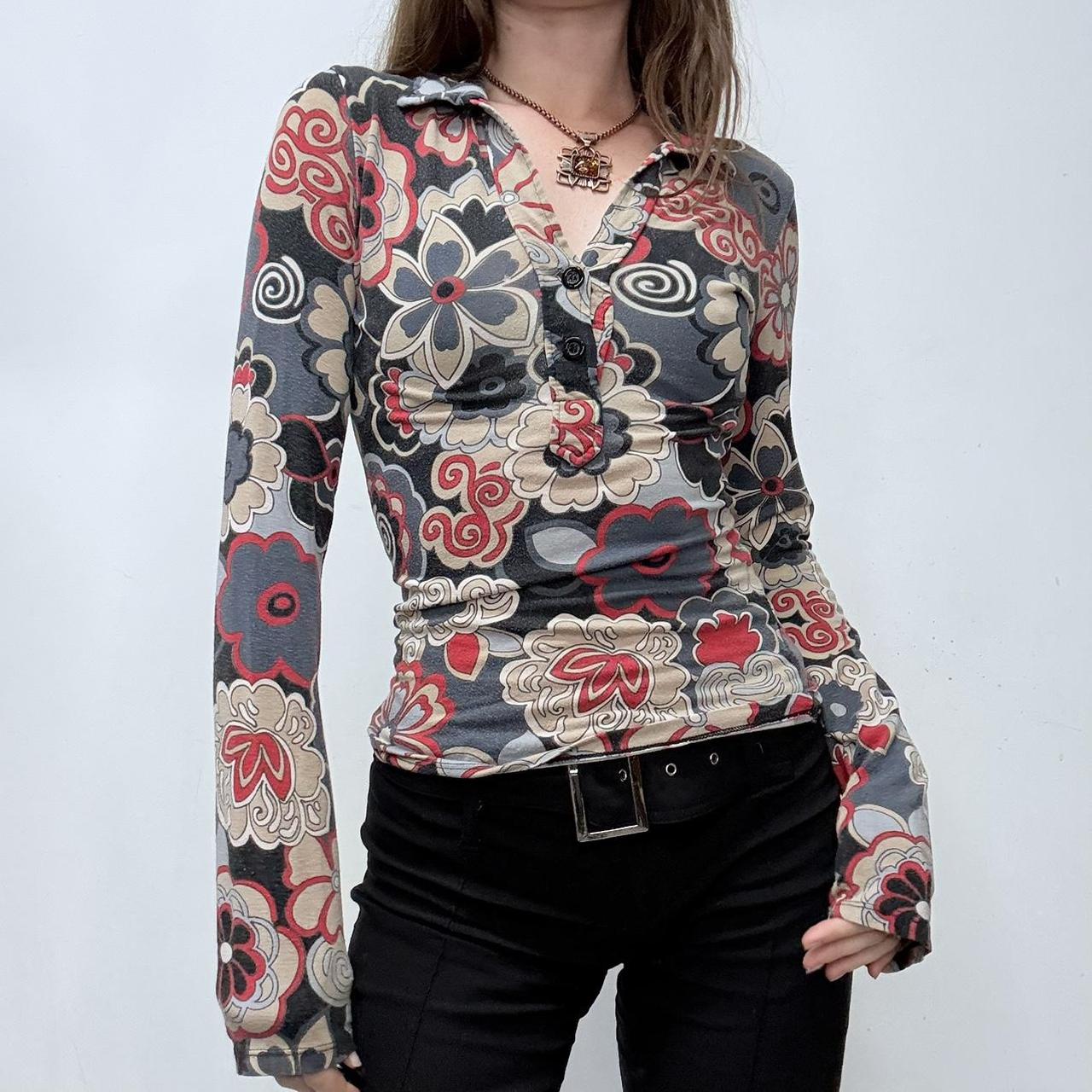 Garphic floral fitted jersey t-shirt