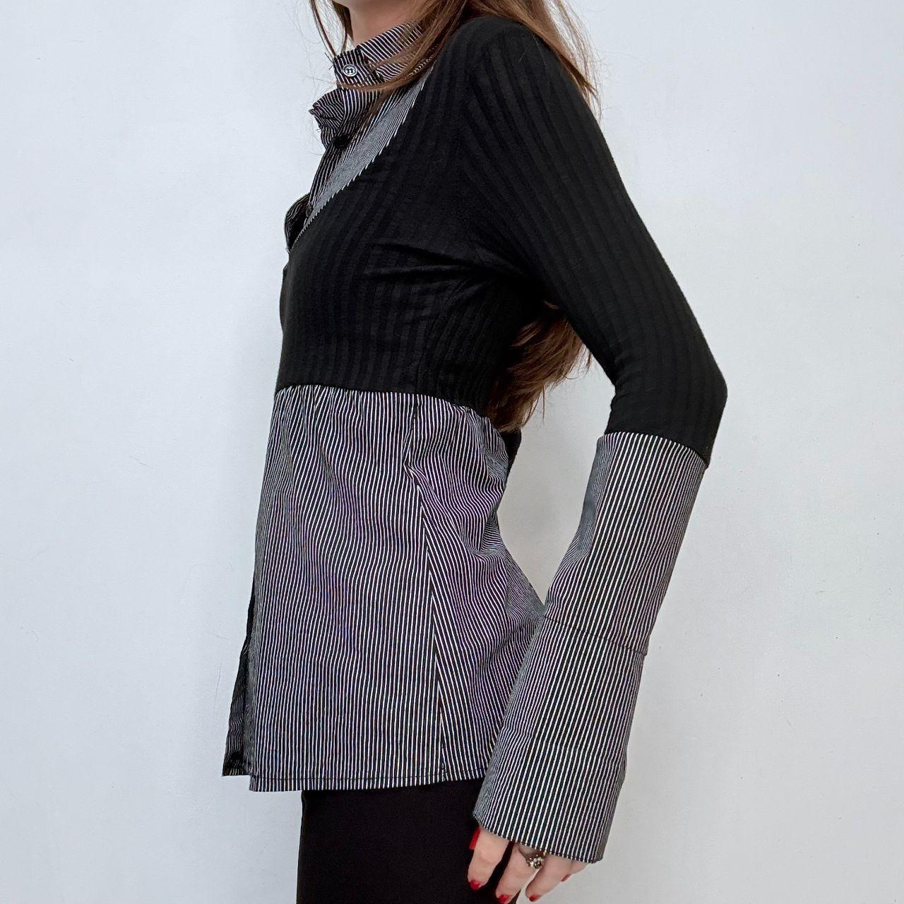 Flared pinstripe sweater Y2K shirt