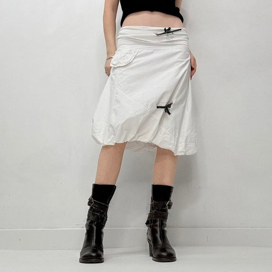 White puff foldover skirt