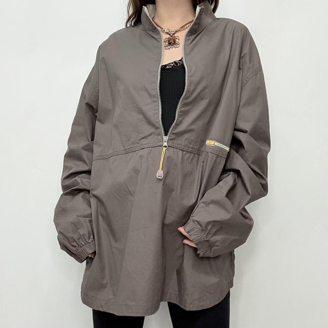 Brown oversized vintage reebok windbraker
