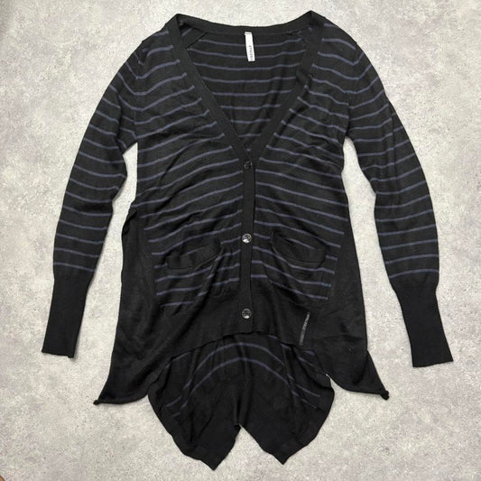 Slouchy striped knit cardigan