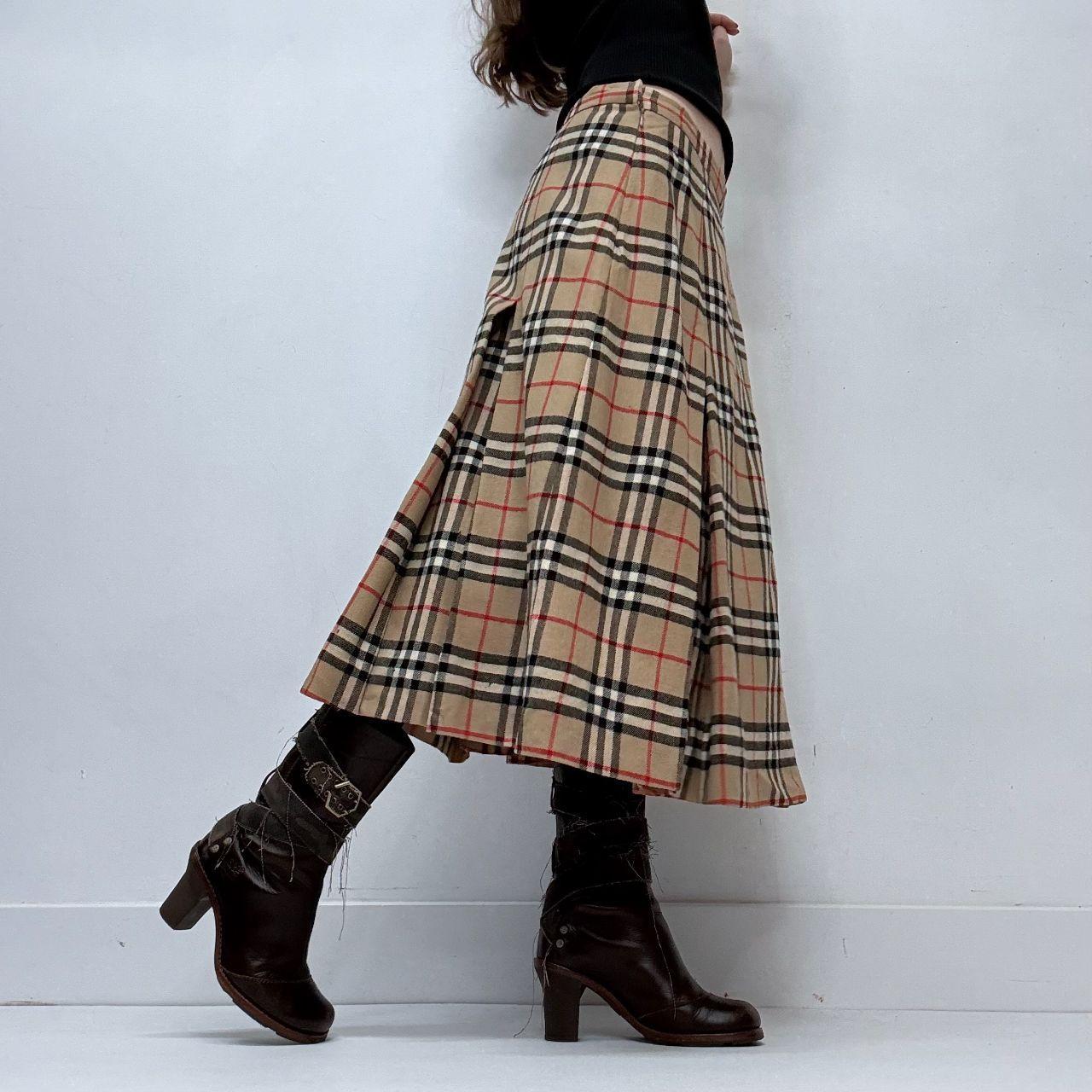 Burberry nova checked pleated skirt